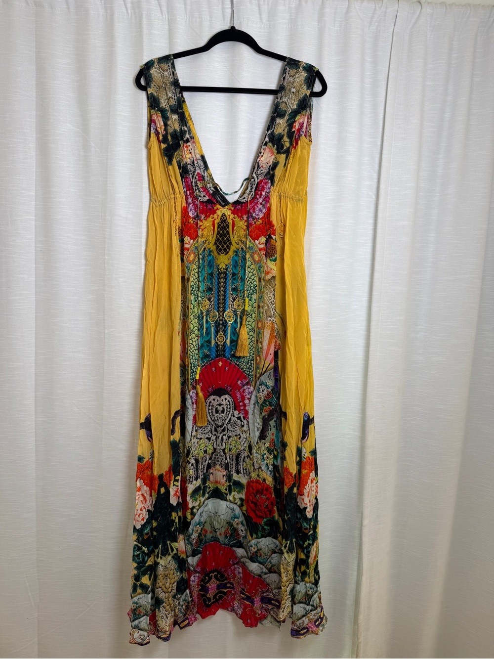Shahida Parides Geisha Lemon Drop Long Maxi Dress | Size OS NWT - Picture 4 of 15